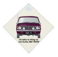 Ford Cortina MkII 1600E 1966-70 Car Window Hanging Sign